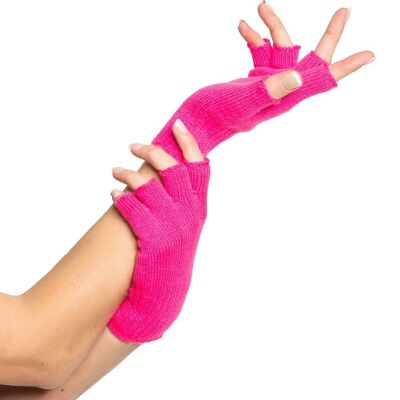 Fingerless Gloves Neon Pink - One-Size
