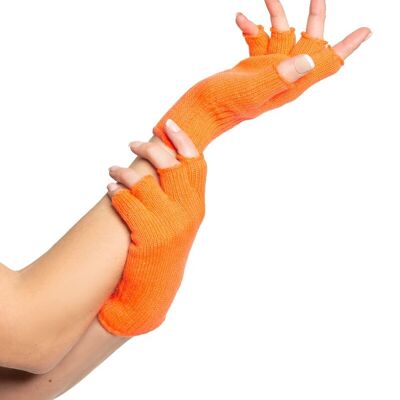 Fingerless Gloves Neon Orange - One-Size