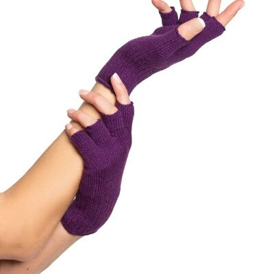 Fingerless Gloves Purple - One-Size