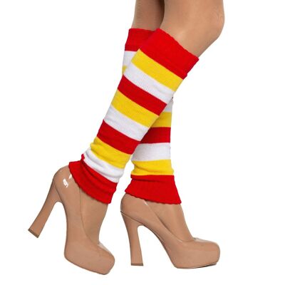 Legwarmers Red/White/Yellow - One-Size