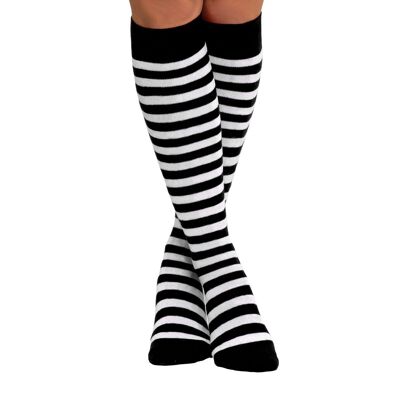 Knee Socks Black/White - One-Size