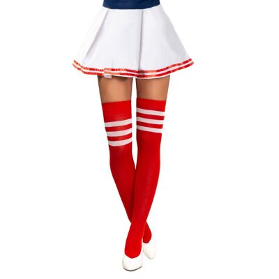 Cheerleader Knee Socks Red/White - One-Size