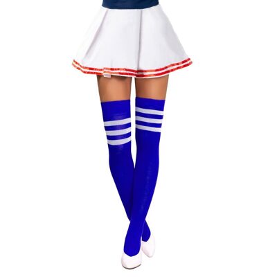 Cheerleader Knee Socks Kobalt Blue/White - One-Size