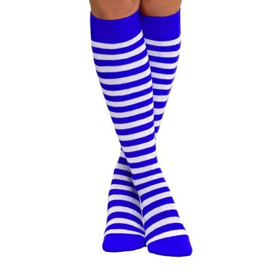 Knee Socks Kobalt Blue/White - One-Size