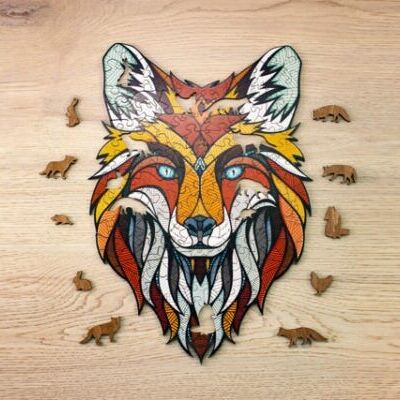 Eco Wood Art Wooden Jigsaw Puzzle Fox/Fox Size M, 1911, 40x28x0.5cm