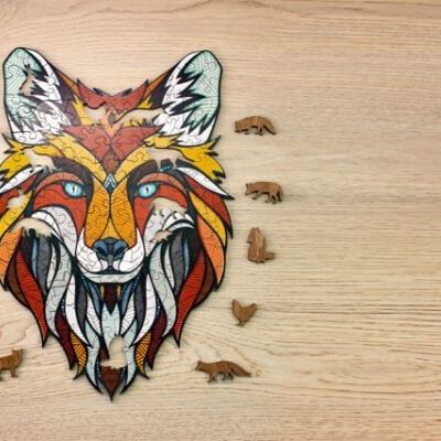 Eco Wood Art Wooden Jigsaw Puzzle Fox/Fox Size M, 1911, 40x28x0.5cm