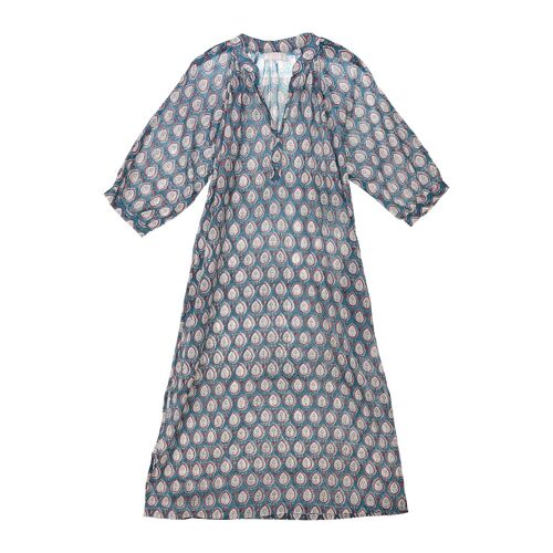 Vestido Kaftan stamp azul