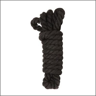 Corde épaisse en coton noir – 3 mètres