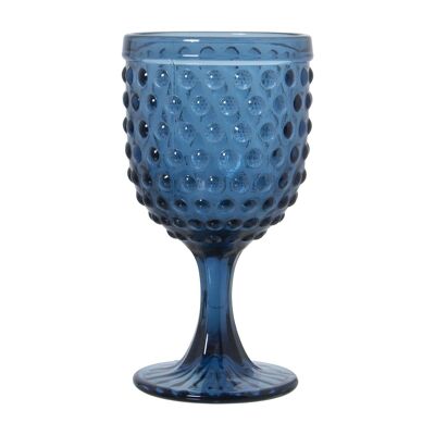 BLUE CRYSTAL CUP 300ML DECO.SPHERES _°9X16.5CM, DISHWASHER SUITABLE ST14988