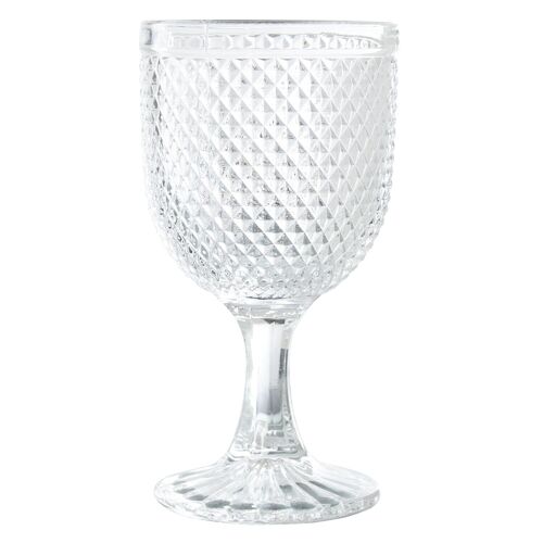 COPA CRISTAL TRANSPARENTE 300ML DECO. DIAMANTE °9X16,5CM, APTO LAVAVAJILLAS ST14958