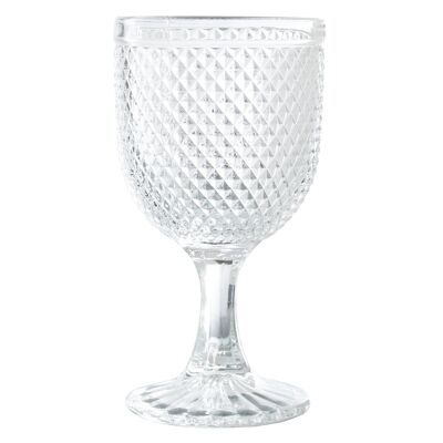 TASSE CRISTAL TRANSPARENT 300ML DÉCO. DIAMANT °9X16,5CM, ADAPTÉ AU LAVE-VAISSELLE ST14958