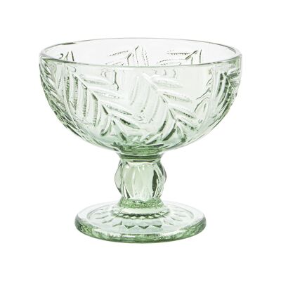 COUPE À GLACE EN CRISTAL VERT DÉCO. DRAPS _°12X11CM, CONVIENT AU LAVE-VAISSELLE ST15060