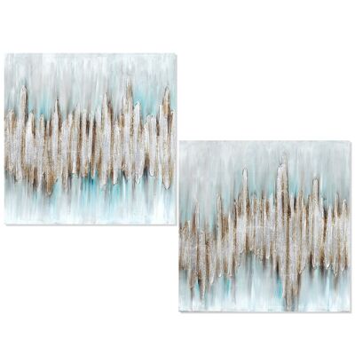 TABLEAU SUR TOILE 100X100CM ABSTRAIT ASSORTI 100X3X100CM ST69068