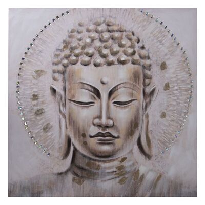 LEINWANDBILD 100X100CM BUDDHA MIT HELLIGKEIT 100X3X100CM ST36029