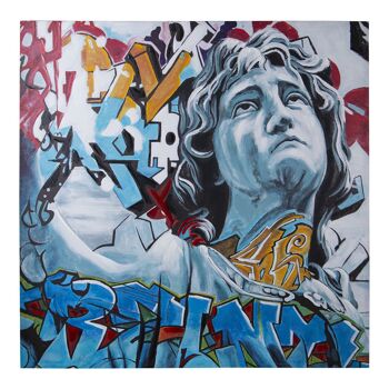 TABLEAU SUR TOILE 115X115CM STATUE GRAFFITI _115X115X3.5CM ST69190 1