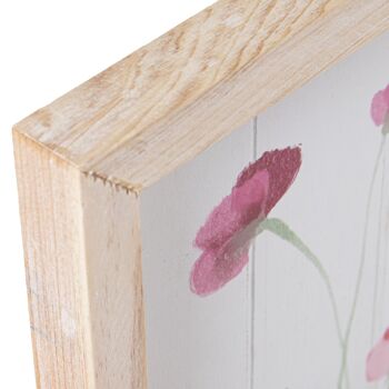 IMAGE SUR TOILE 24X34CM FLEURS AVEC CADRE EN BOIS NATUREL ASSORTIMENT _24X34X1.8CM ST69188 2