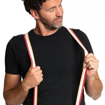 Suspenders Red/White/Yellow - Width 2,5 cm