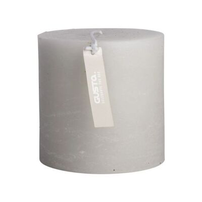 Gusta Rustikale Kerze Weiß / Grau – 10x10cm