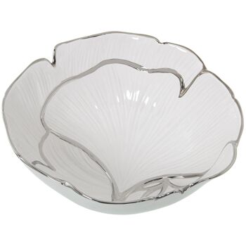 CENTRE CÉRAMIQUE BLANC/ARGENT _°25X10CM ST53952 1