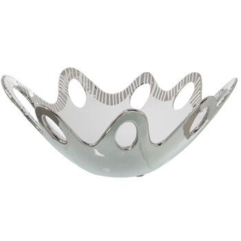 CENTRE CÉRAMIQUE BLANC/ARGENT 31X27X16CM ST50112 2