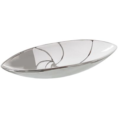 CENTRO CERAMICA BIANCO/ARGENTO 40X13X8CM ST52857