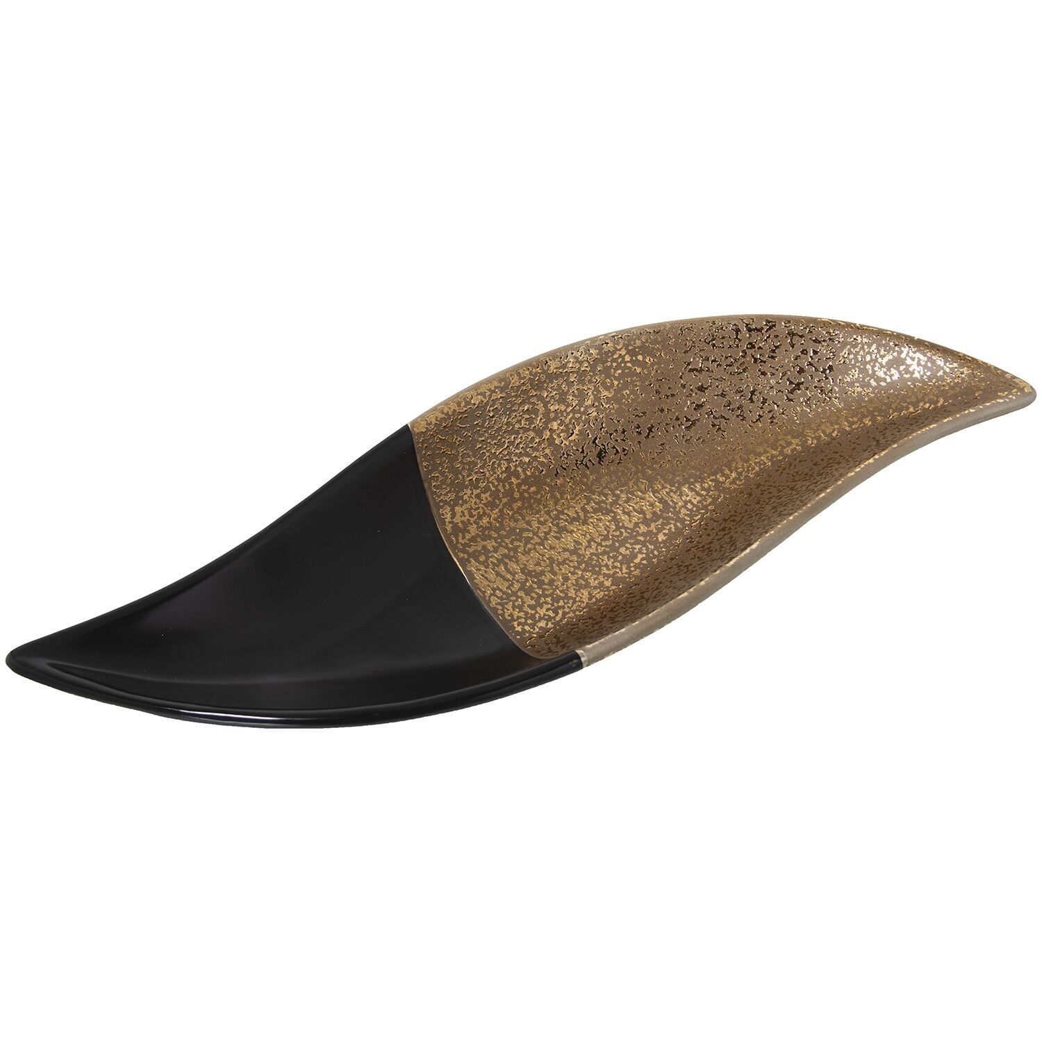 Schwarzes und goldenes Keramik-Mittelstück 41x14x6cm st52790