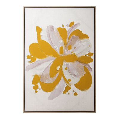 FLOWER PRINTED CANVAS PICTURE WITH BEECH WOOD WOODEN FRAME 80X4X120CM ST36239