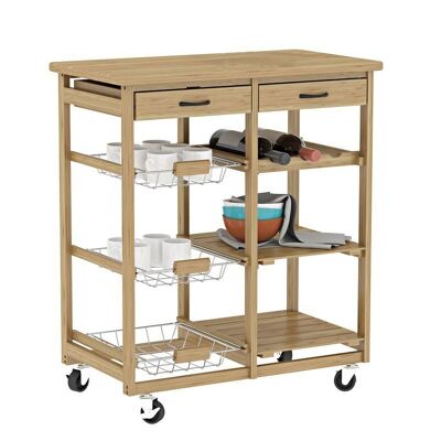 CARRO AUXILIAR COCINA DOBLE BAMBU -KIT HH259314