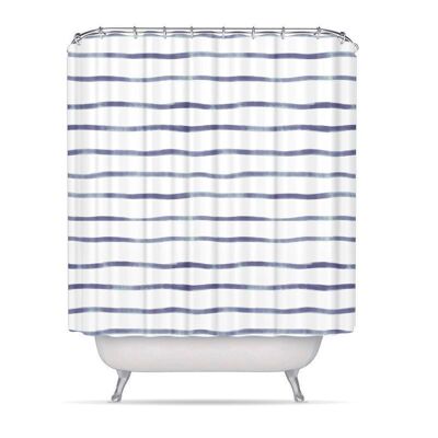 CORTINA BAÑO POLIESTERE RAYAS AZUL HH22212958