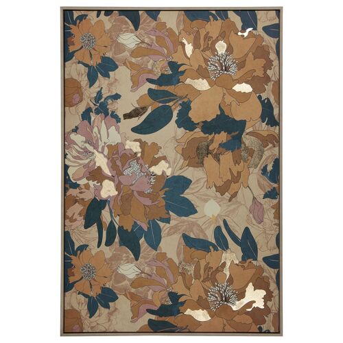 CUADRO LIENZO MARCO MADERA NATURAL 80X120CM FLORES _EXT:82,6X4,3X122,6CM ST36373