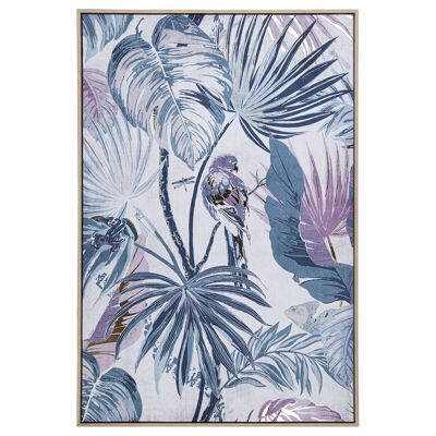 CUADRO LIENZO MARCO MADERA NATURAL 80X120CM FLORES Y PAJARO _EXT:82,6X4,3X122,6CM ST36352