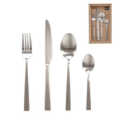 JUEGO 24 CUBIERTOS SIMIL PLATA HH308409