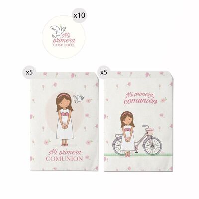 JUEGO DE 10 SOBRES DE REGALO 13X16 COMUNION NIÑA HH3041179