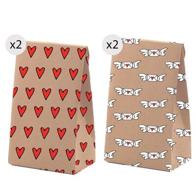 JUEGO DE 4 BOLSAS DE REGALO L AMOR HH3041151