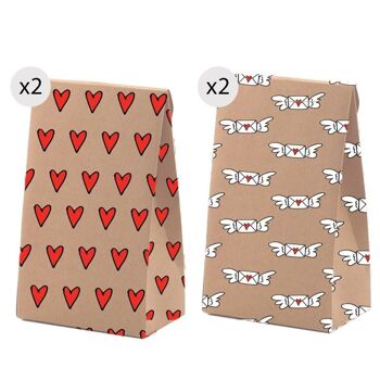 JUEGO DE 4 BOLSAS DE REGALO L AMOR HH3041151 1