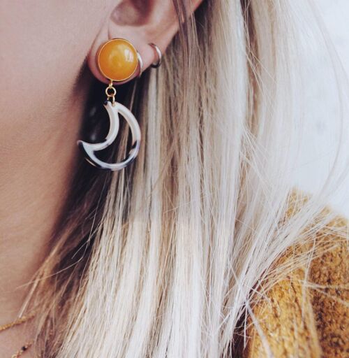 Boucles d'oreilles COMET beige - Jaune