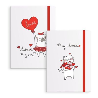 LIBRETA CON GOMA L LOVE MASCOTAS 2C HH26631057