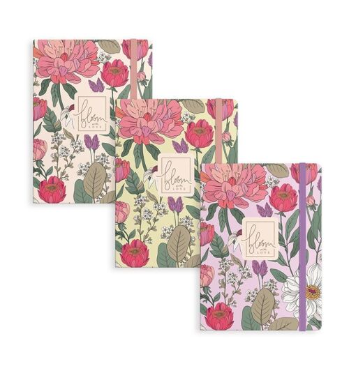 LIBRETA CON GOMA M FLORES 3M HH26631104