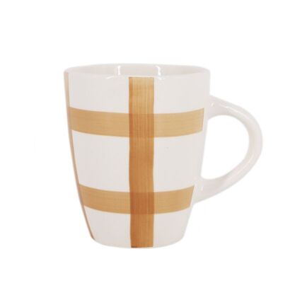 TAZA 350ML CUADROS AMARILLO HH308117