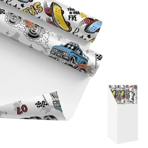 PAPEL REGALO 200X70CM COCHES 2M HH3041141