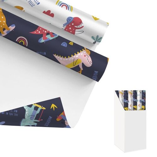 PAPEL REGALO 200X70CM DINOS 2M HH3041142