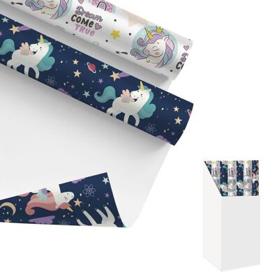 PAPEL REGALO 200X70CM LICORNES 2M HH3041143