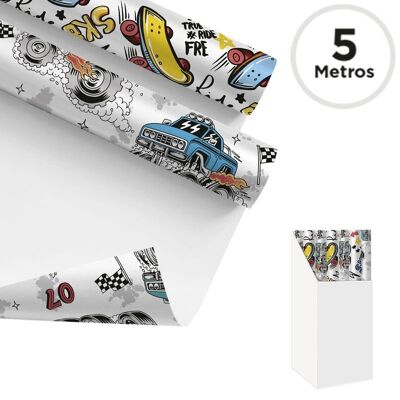 PAPEL REGALO 500X70CM COCHES 2M HH3041171