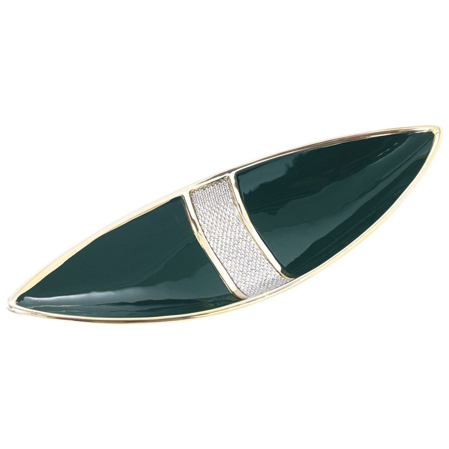 Green ceramic centerpiece, gold with silver glitter, 47x16x9cm st52811