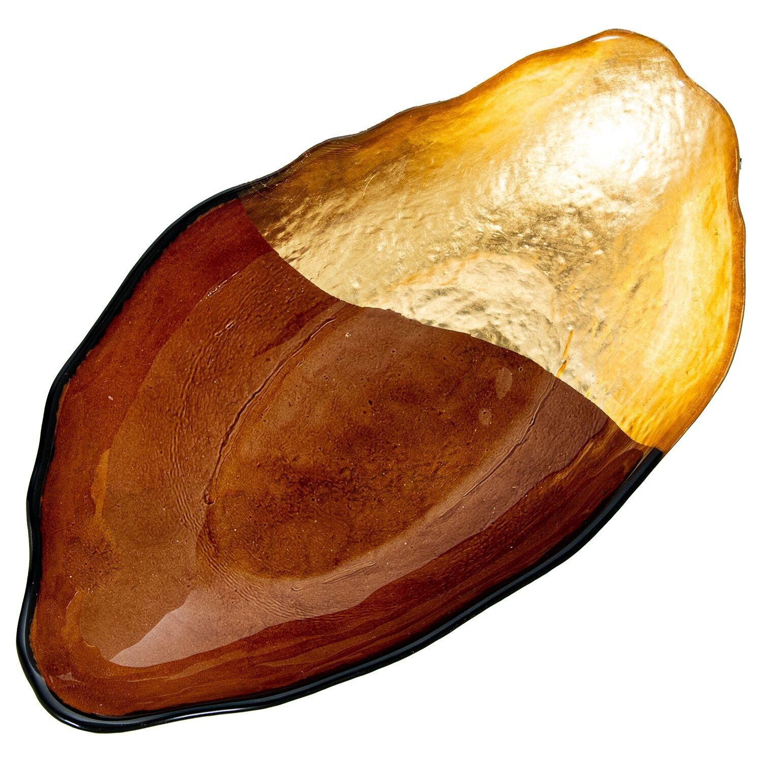 Centrotavola in cristallo 28x16cm marrone, oro 28x16x4,5cm st16600