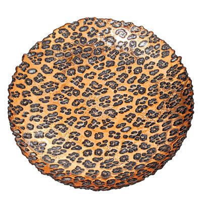 CENTRO CRISTALLO 41CM LEOPARDO MARRONE _°41X7CM ST16606