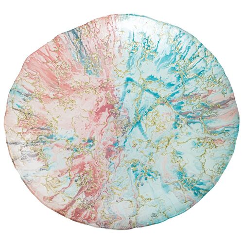 CENTRO CRISTAL 50CM AZUL/ROSA _°50X6,5CM ST16596