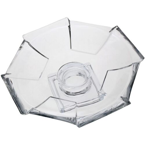 CENTRO CRISTAL C/PIE TRANSPARENTE _°32X10 CM ST12120