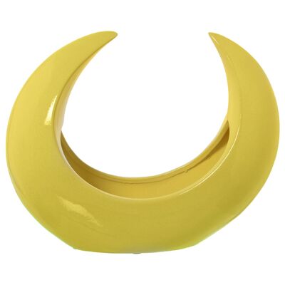 CENTRO LUNA IN CERAMICA GIALLO LUMINOSO _34X14X28CM ST60263