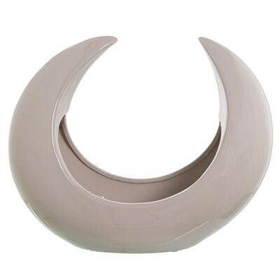 GLOSSY LIGHT GRAY CERAMIC MOON CENTER _34X14X28CM ST60315